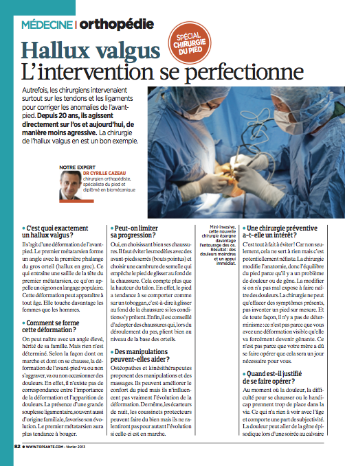 Hallux valgus, l'intervention se perfectionne. Interview du docteur Cyrille Cazeau